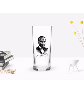 BK Home Renkli Baskılı Atatürk Temalı Rakı Bardağı-14 (Beyaz)
