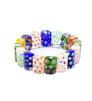 El İşçiliği Murano Cam Sanatı Çakra Tasarım Rolex Kadın Bileklik (Çok Renkli)
