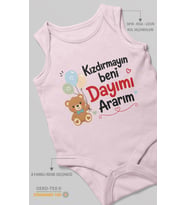 Kızdırmayın beni dayımı ararım Sıfır Kollu Bebek Zıbını %100 Pamuk