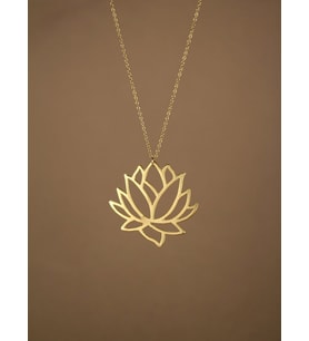 Altın Kaplama Lotus Çiçeği Gümüş Kolye