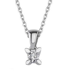0.10ct Karat E-F vs Pırlanta Badem Tırnak Tektaş Kolye (Beyaz)