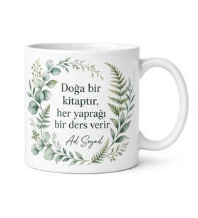 Kişiye Özel Yeşil Yaşam Temalı Kupa Bardak İsimli Doğa Hediye