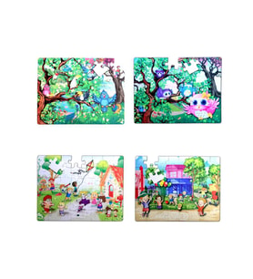 4 Set - 96 Parça Tox Baykuş ve Oyun Parkı 5+ Keçe Yapboz - 5 Yaş Puzzle T040 T017