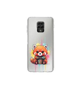 Redmi Note 9s ile Uyumlu Splash Tilki Tasarımlı Şeffaf Silikon Kılıf