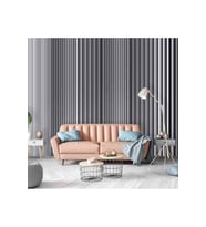 Dreamwall 3D Çizgili Desenli Isı Ve Ses Yalıtımlı Sağlıklı Tekstil Duvar Kağıdı (Siyah-Gri)
