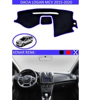 Dacia Logan Mcv 2015-2020 Için Uygun Torpido Koruma Halısı Siyah Kenar Renk Mavi