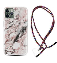 Apple iPhone 11 12 13 14 Pro Max Kılıf Boyun Asklı Rasta Silikon Colorfull Marble 2 1389