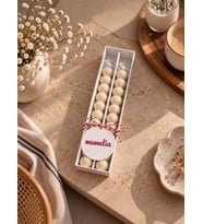 Mumelia Bubble Şamdan - Doğal Soya Kutulu Dekoratif Mum - 2'li - Krem - 1 Kutu