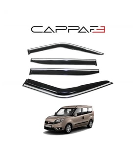 Fiat Doblo 2015-2022 Yıl Aralığı Uyumlu Cam Rüzgarlığı Kromlu 4 Parça