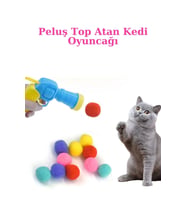 İnteraktif Kedi Oyun Tabancası Peluş Top Atan Stres Oyuncağı