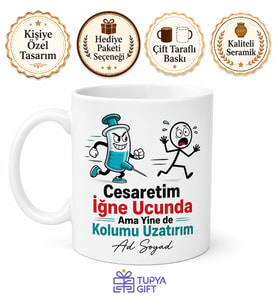 İğne Yaptıranlara Aşı İğnesi Korkutan İğne Hemşire İğnesi Kupa Bardak Hediye