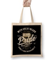 Fun Cool Vintage Beard Pride Inspirational Bez Çanta Uzun Saplı