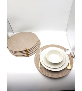 6 Kişilik Amerikan Servis, Hasır Supla Takımı 35*35
