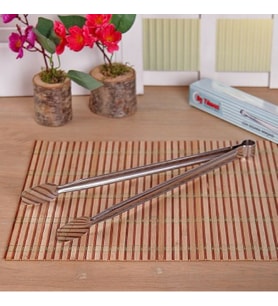 Paslanmaz Çelik Lüxs Izgara Maşa 2 li Set (Renksiz)