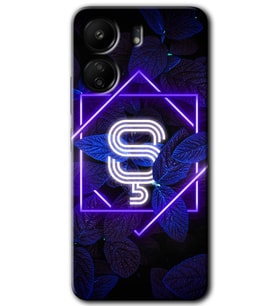 Xiaomi Redmi 13C Kılıf HD Desen Baskılı Kılıf - Dark Neon Yaprak Ş Harfi