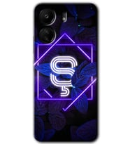 Xiaomi Redmi 13C Kılıf HD Desen Baskılı Kılıf - Dark Neon Yaprak Ş Harfi