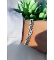 Nazar Koruyucu Çelik Kelepçe Bileklik