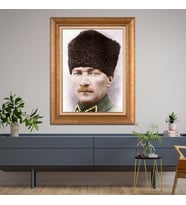Altın Varaklı Paspartulu Çerçeveli Tablo hb856