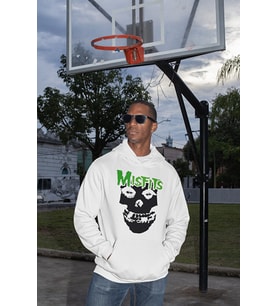 Tasarım Misfits Baskılı Unisex Oversize Müzik Grubu Hoodie
