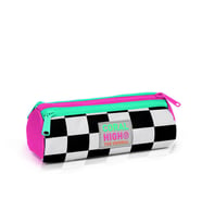 Coral High Kids  Neon Pembe Dama Desenli Üç Bölmeli Kalem Çantası 22001