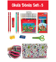 Kırtasiye Seti Unicorn-Flamingo-Avakado Desenli Kalem Kutulu 11 Parça Okula Dönüş Set:5