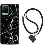 Vivo Y11S Y21S Y20 Y20S Y70 Kılıf Boyun Askılı Silikon Black Marble 3 1382