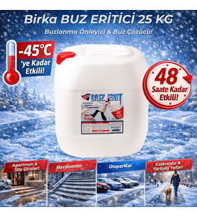 Birka Buz Eritici 25 Kg – Buzlanma Önleyici ve Buz Çözücü, -45°C, Magnezyum Klorürlü
