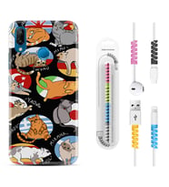 Huawei P20 Lite Mate 10 20 Lite Pro P40 Lite KılıfKablo Koruma Spiral Silikon Miyavlamalar 1793