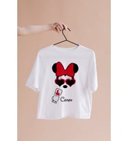 Minnie Mouse Sevgili Çift Tasarımlı Tişört Kişiye Özel ( Unisex - Büyük - Çocuk )