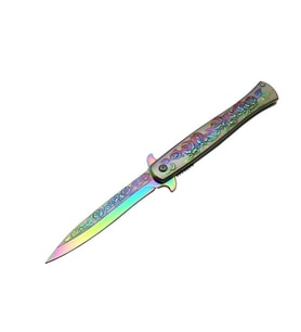 Metal Güllü Çakı Rainbow Marka:Sibirya Ürün Kodu: HC012 RNB 22,5 CM