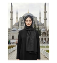 Zebra Desenli Jakarlı Eşarp – Yumuşak Dokulu, Kaymaz, Günlük ve Şık Tesettür Eşarp 100 x 100 cm