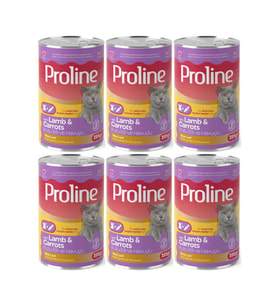 Proline Kuzu Etli ve Havuçlu Pate Et Parçalı Kedi Konservesi 395 Gr*6 Adet (Kahverengi)