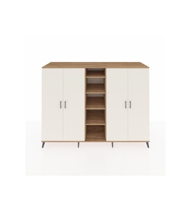 Kronos Dolap 12 Raflı 4 Kapaklı 220x59x163 Çam-Aytaşı/Çam