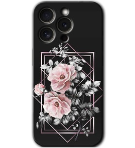 İphone 15 Pro Max Kılıf HD Desen Baskılı Kılıf - Retro Çiçek 1