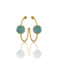 Kadir Jewellery 22 Ayar Altın Kaplama Kadın Taşlı Küpe -El İşçiliği Ve Hipoalerjenik Küpe