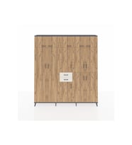 Arges Dolap 10 Raflı 2 Çekmeceli 3 Askılı 220x30x243 Antrasit-Çam/Aytaşı