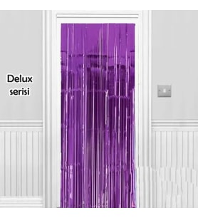 Işıltılı Duvar ve Kapı Perdesi Mor Renk 90x200 cm (Çok Renkli)