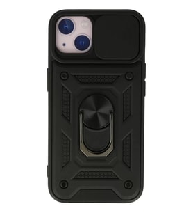 iPhone 15 Kılıf Pars Lens Yüzüklü Silikon - Siyah