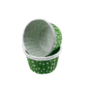 Cupcake Kalıbı Minik Boy 38*30 Mm (50 Adet)  Puantiyeli  Yeşil