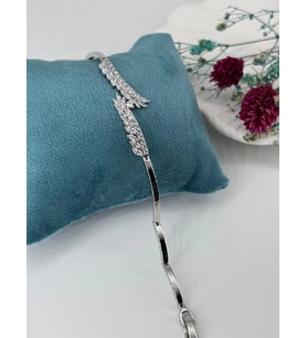 Rodyum Zirkon Taşlı Pirinç Zirkon Bileklikler 18+2 Cm - Kbl0291