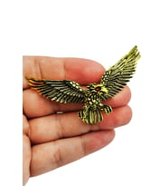 Altın Ton Kızıl Gözlü Kartal Figürlü Erkek Kadın Ceket Aksesuar Broş