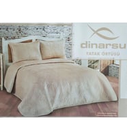 Dinarsu Yatak Örtüsü Seti Çift Kişilik Olivia Mocha (Açık Kahverengi)