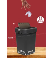 Şık Siyah 18 Litre Çöp Kutusu, Hızlı ve Temiz Atık Yönetimi