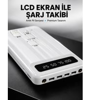 20.000mAh Taşınabilir Powerbank PD Teknolojili Çift USB Çıkışlı Yeni Nesil