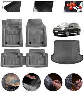 Nissan Qashqai 2006-2013 7 Koltuk Uyumlu Paspas Araca Özel Bagaj Havuzu MBS Gri