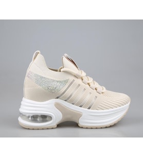 GUJA 25y300-14 Dolgu Topuk Bej Kadın Sneakers