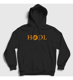 Presmono Unisex Siyah Hodl Bitcoin Kapüşonlu Sweatshirt 264040tt