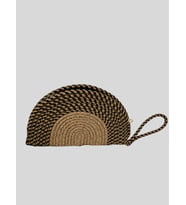 VAZIRADK KADIN CLUTCH HASIR ÇANTA (Siyah Motifli)