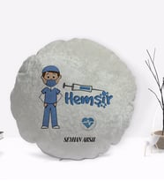 BK Gift Kişiye Özel İsimli Hemşir Tasarımlı Dekoratif Kırlent Yastık-1