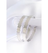 Pirinç Gümüş Renk Tırtıklı Halka Küpe 5886 - SSSSSS2778-7556